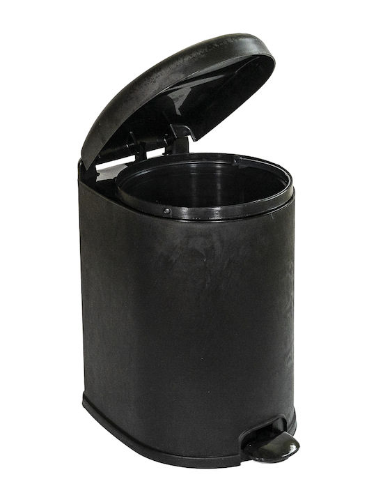 TechnoSet Plastic Bathroom Basket Soft Close 6lt Black