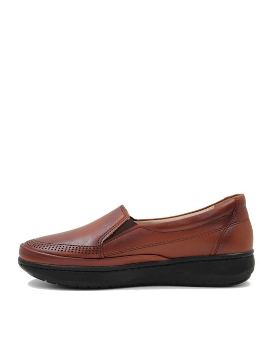 Leder Damen Mokassins in Braun Farbe