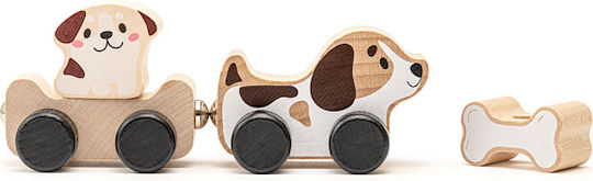 Cubika Pull-Along Toy Puppies made of Wood for 18++ Months