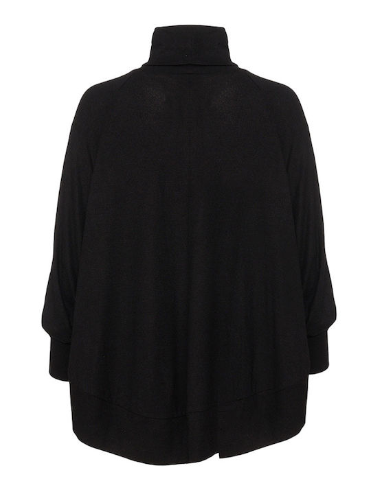 Moutaki Women's Long Sleeve Pullover Turtleneck Black