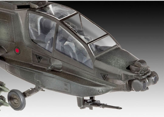 Revell AH-64A Apache Modeling Figure Helicopter 56 Pieces in Scale 1:100 with Glue and Paints 14.6x14.4cm.