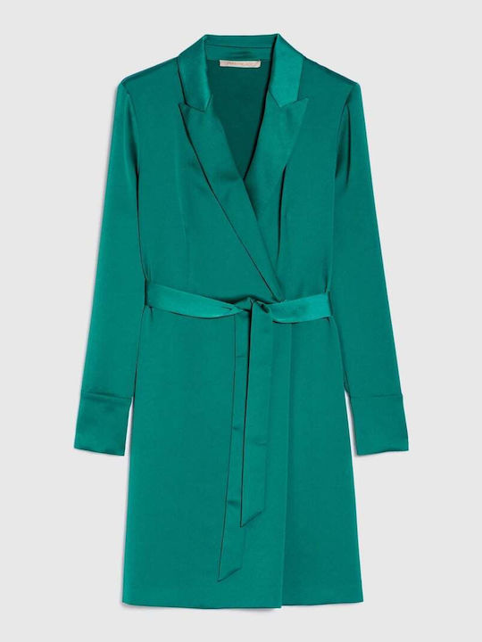 Mini Abendkleid Satin Grün