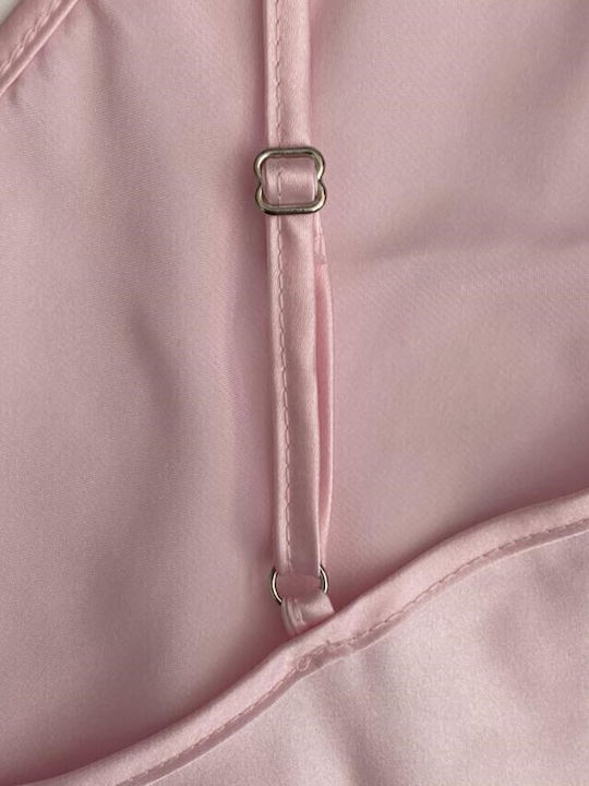 Kal-tsa Winter Satin,σατεν Damen Nachthemd Rosa