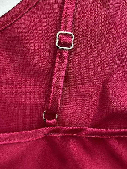 Kal-tsa Winter Satin,σατεν Damen Nachthemd Fuchsie