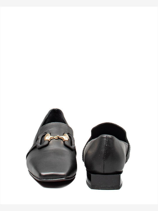 Δερμάτινα Γυναικεία Loafers σε Μαύρο Χρώμα