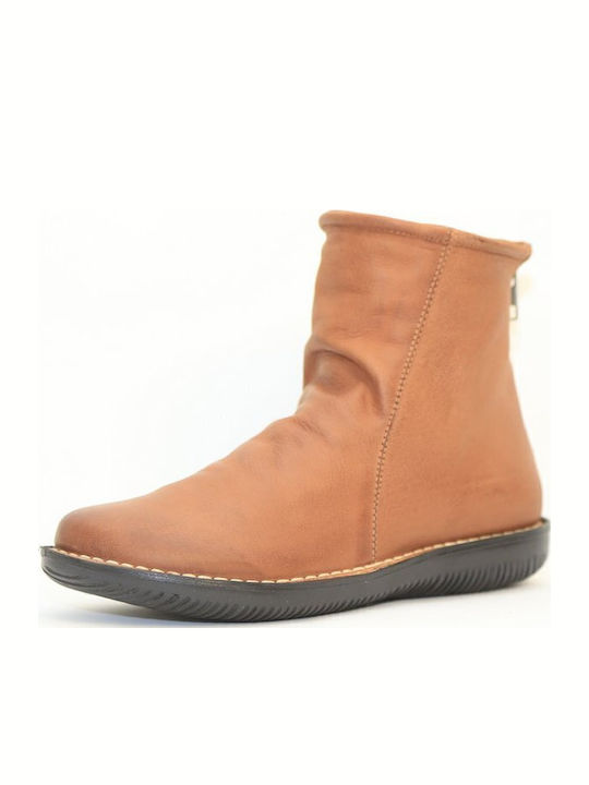 Leder Stiefeletten Damen Braun