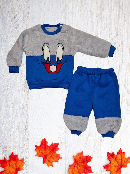 Gules Baby Kinder Sweatpants Set - Jogginganzug Blau 2Stück