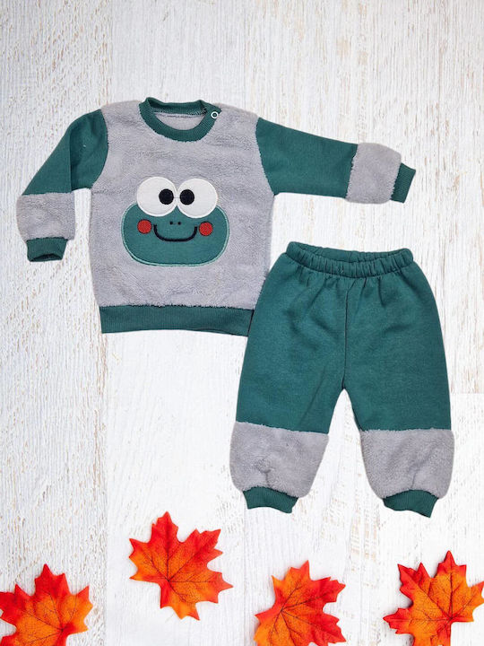 Gules Baby Copilăresc Set de pantaloni de trening Verde 2buc