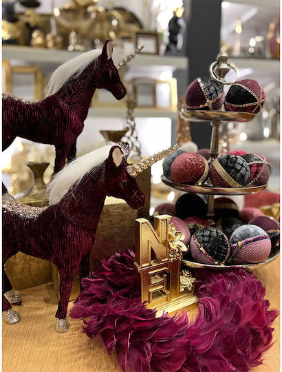 XMASfest Christmas Ceramic Figure inscription Gold Height 19.5cm