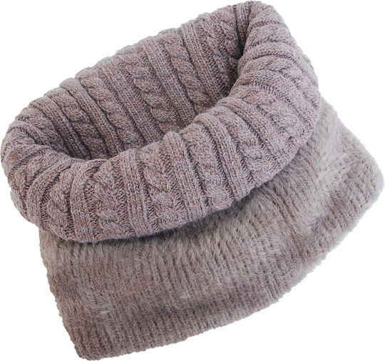 Set with Beanie Knitted in Brown color
