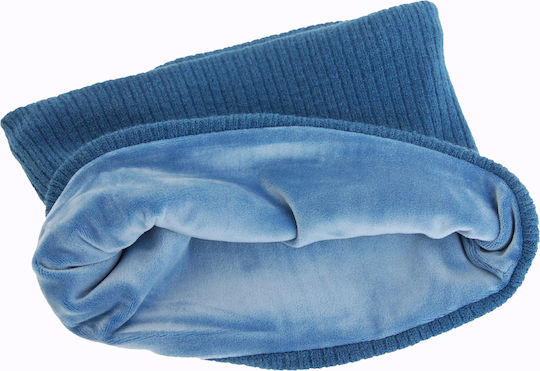 Feminin Set cu Căciulă Tricotat în culoarea Albastru deschis