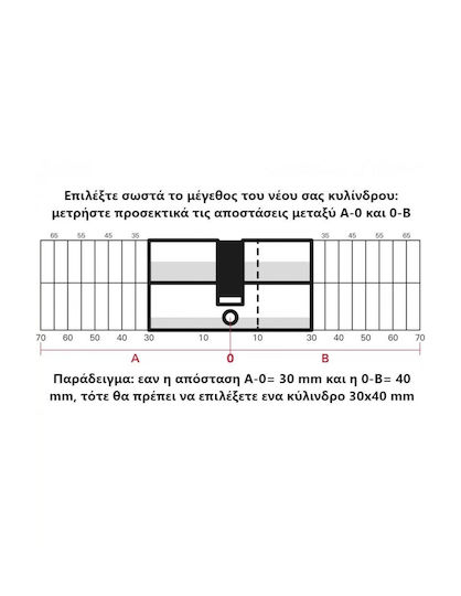 Thirard Lock Cylinder 90mm (45-45) with 3 Keys Silver
