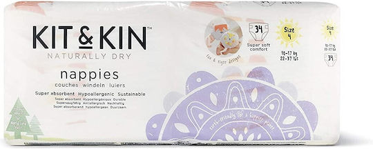Kit & Kin Памперси гащи Eco Бебешки Пелени No4 (10-17kg) № 4 за 9-14kg 34бр