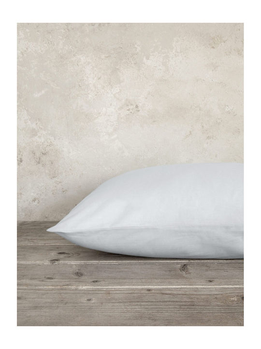 Nima Unicolors Σεντόνι King Size με Λάστιχο 185x205+35εκ. White