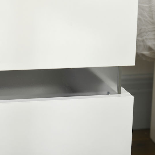 Κομοδίνο Ξύλινο Λευκό 60x39x47cm