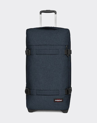 Eastpak Transit''r M Medium Travel Suitcase DenimBlue with 4 Wheels Height 67cm