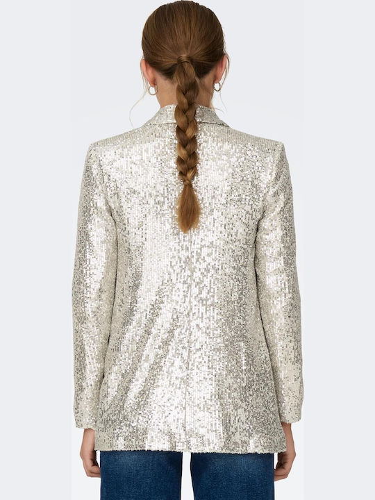 Only Blazer pentru femei Sacou moonbeam cu paiete Only Blazer pentru femei Sacou moonbeam cu paiete