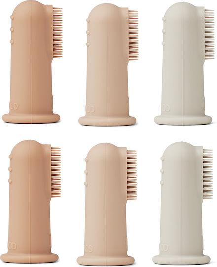 Liewood Simon Set Baby-Zahnbürsten Ring für 6 Monate+ 6 Stück Rose Multi Mix