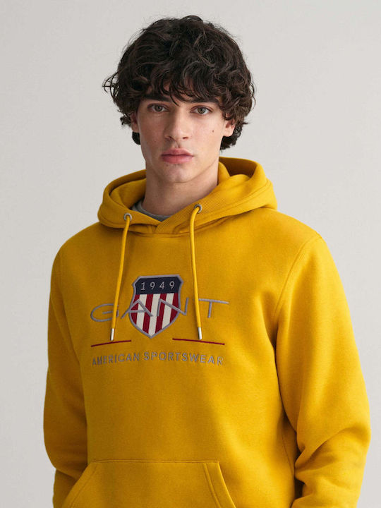 Archive Shield Men's Sweatshirt with Hood Yellow