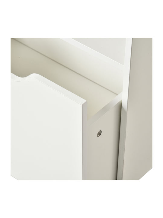 Βιβλιοθήκη Δαπέδου Ξύλινη Λευκή 60x29.9x90cm