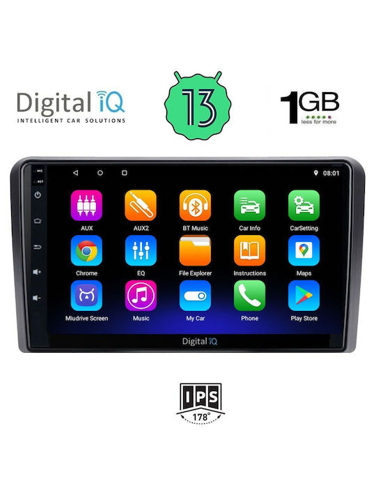 Digital IQ Ηχοσύστημα Αυτοκινήτου Hummer H1 2007> (Bluetooth/USB/WiFi/GPS/Apple-Carplay/Android-Auto) με Οθόνη Αφής 9"
