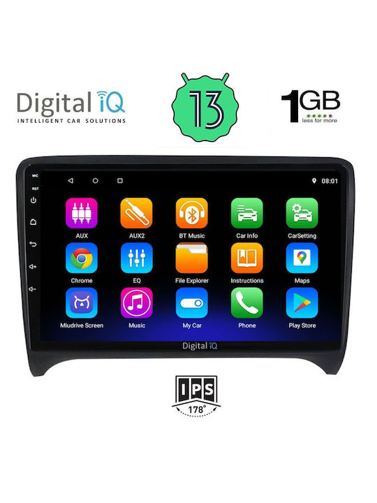 Digital IQ Car Audio System for Audi TT 2007-2015 (Bluetooth/USB/WiFi/GPS/Apple-Carplay/Android-Auto) with Touch Screen 9"