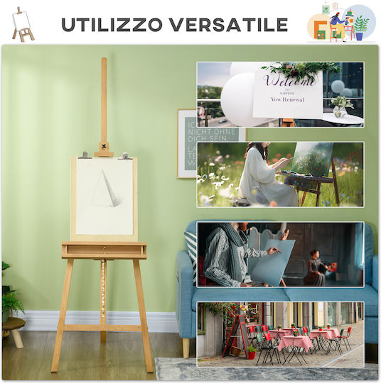Vinsetto Καβαλέτο Ζωγραφικής Ξύλινο 110x65x235cm