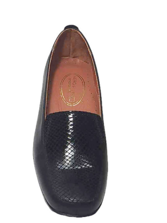 Leather Women's Moccasins in Black Color