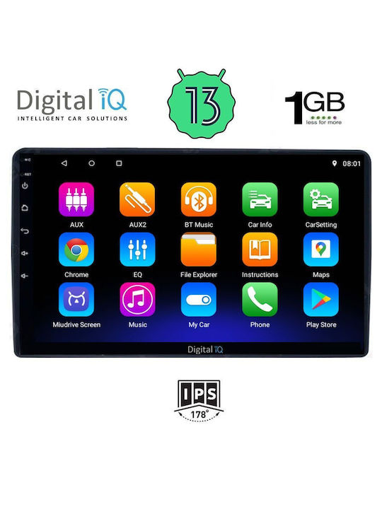 Digital IQ Car Audio System for Peugeot Partner Citroen Berlingo 2008-2018 (Bluetooth/USB/WiFi/GPS/Apple-Carplay/Android-Auto) with Touch Screen 9"