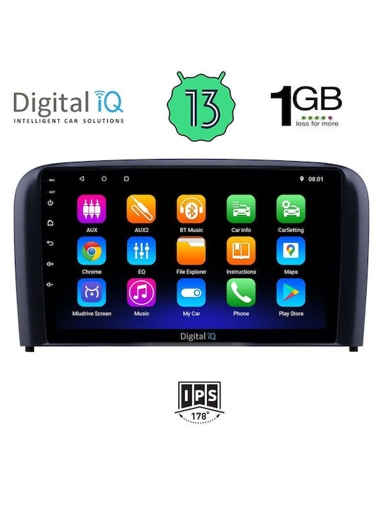 Digital IQ Car Audio System for Volvo S80 1998-2006 (Bluetooth/USB/WiFi/GPS) with Touch Screen 9"