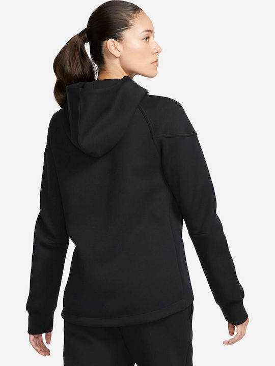 Women's Sweatshirt Jacket Hooded Black