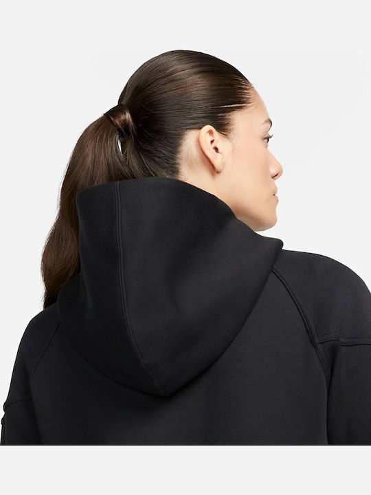 Women's Sweatshirt Jacket Hooded Black