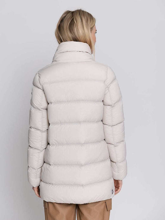 Lungă Jachetă de femei Puffer Waterproof Alb