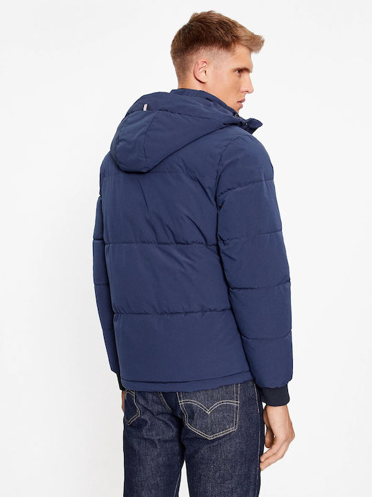 Jack & Jones Ανδρικό Χειμωνιάτικο Μπουφάν Puffer Navy Μπλε