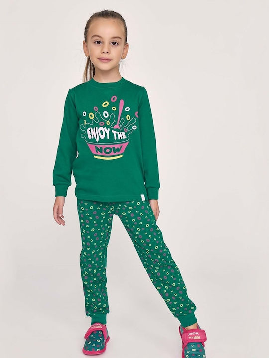 Muydemi Set Top & Bottom Kids Cotton Pyjamas Green