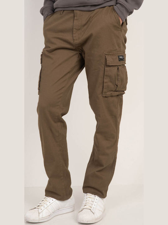 Trousers Cargo Elastic in Slim Fit Khaki