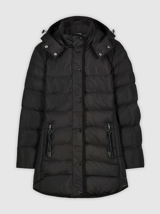 Women's Short Puffer Jacket for Winter Black