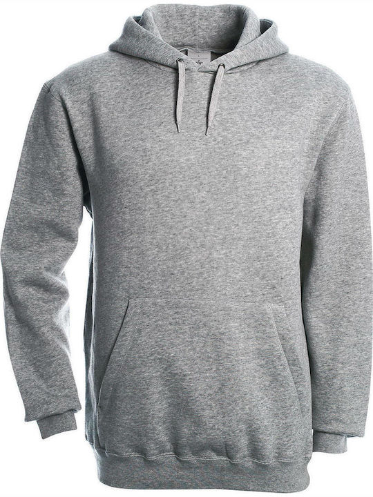 B&C Hooded Ανδρικό Διαφημιστικό Φούτερ Heather Grey