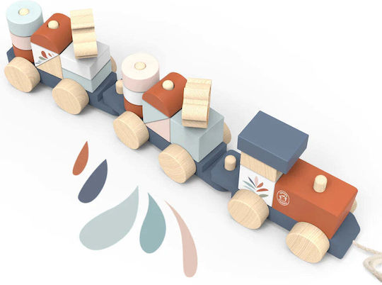 Speedy Monkey Pull-Along Toy Stacking Train - Speedy Monkey made of Wood for 12++ Months