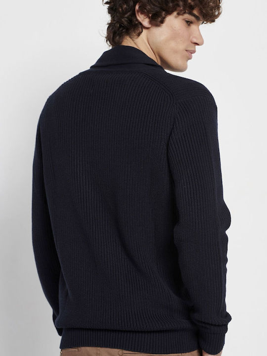 Men's Cardigan with Buttons Navy Blue