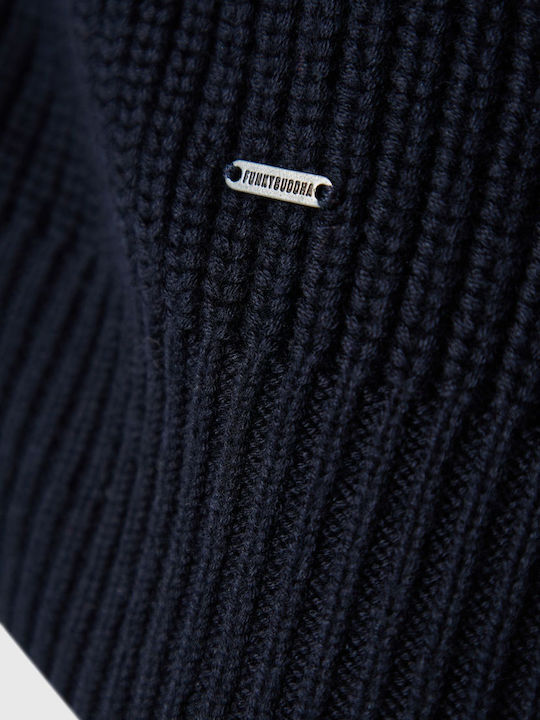 Men's Cardigan with Buttons Navy Blue