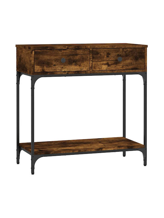 Console Table Wood & Metal Smoky Oak L75xW34.5xH75cm