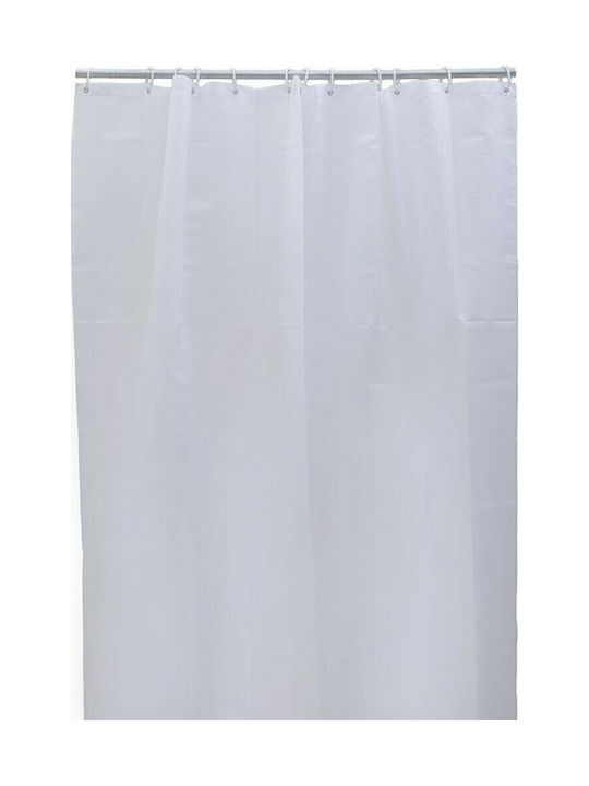 Click Fabric Shower Curtain 180x200cm White