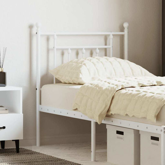 vidaXL Bed Headboard made of Metal White 75cm