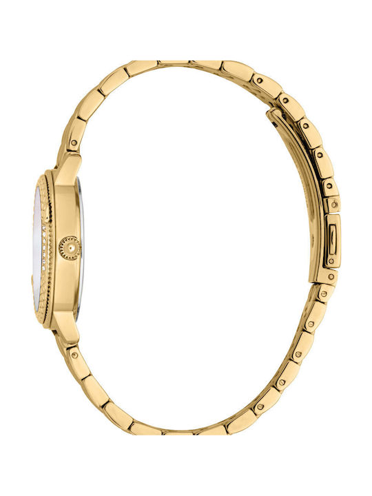 Just Cavalli Γυναικείο Ρολόι 30mm Μπαταρίας με Χρυσό Μεταλλικό Μπρασελέ