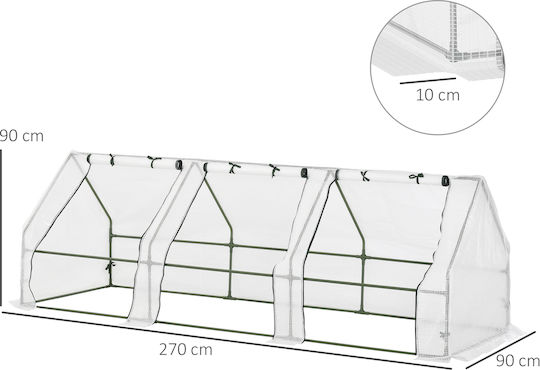 Outsunny Garden Greenhouse Tunnel 2.7x0.9x0.9m