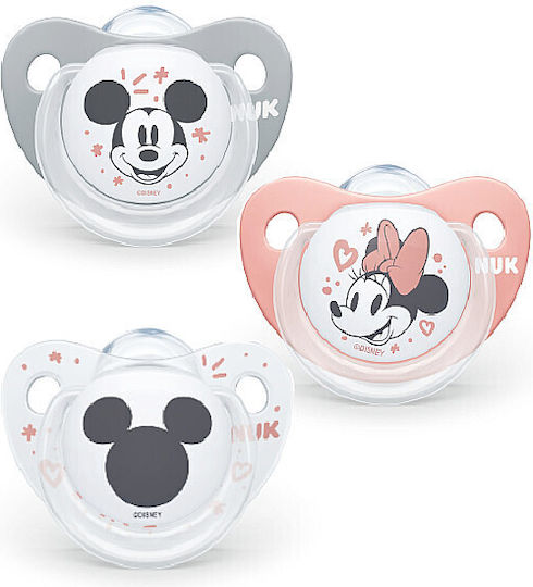 Nuk Minnie Orthodontic Pacifier Silicone with Case Pink for 0-6 months