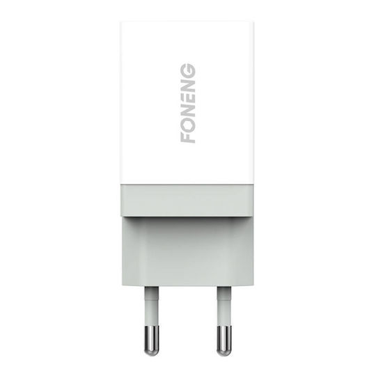 Foneng Încărcător cu Port USB-A și Cablu USB-C Albς (K210)