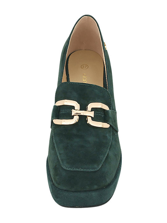 Meile Wildleder Loafer Pumps Grüne
