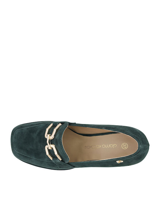 Meile Wildleder Loafer Pumps Grüne